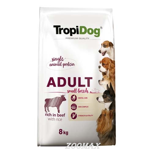 TropiDog Premium Adult Small hovädzie s ryžou